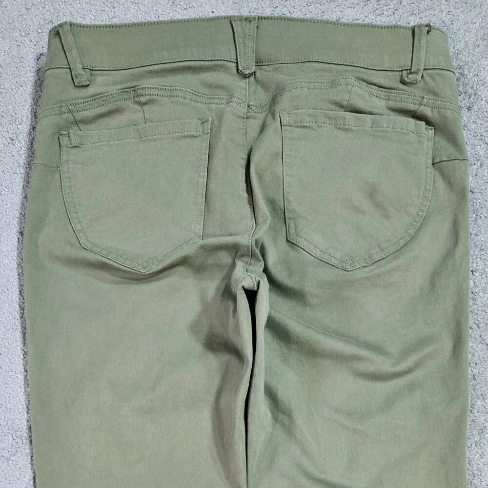 Democracy Absolution Colored Ankle Skimmer Pants Olive Green Laurel Oak Stretch